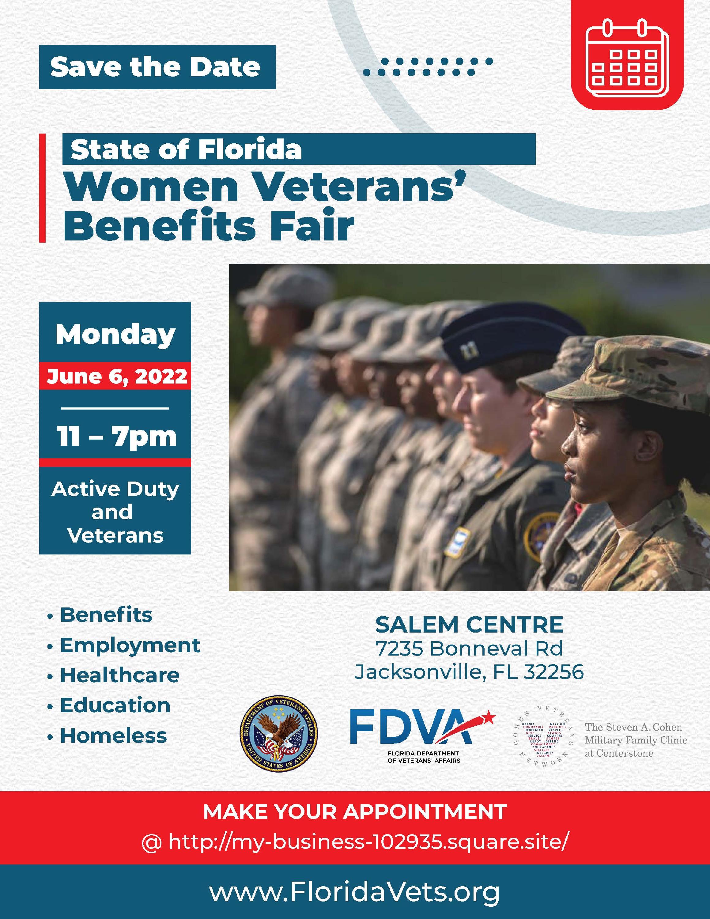 2198 FDVA-Save the Date Women Veterans' Benefits Fair